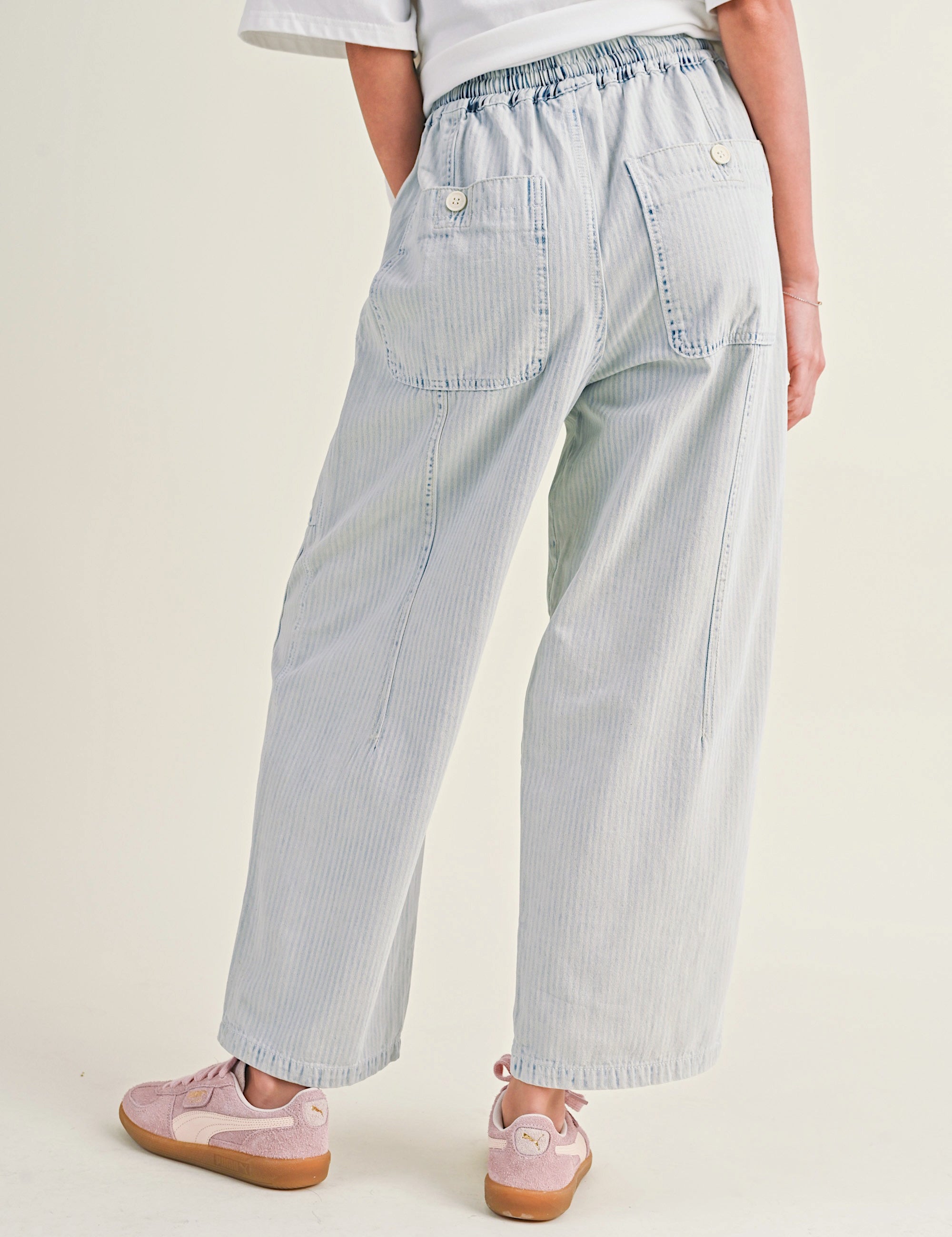 Arden Striped Barrel Jeans - alldeserved.com