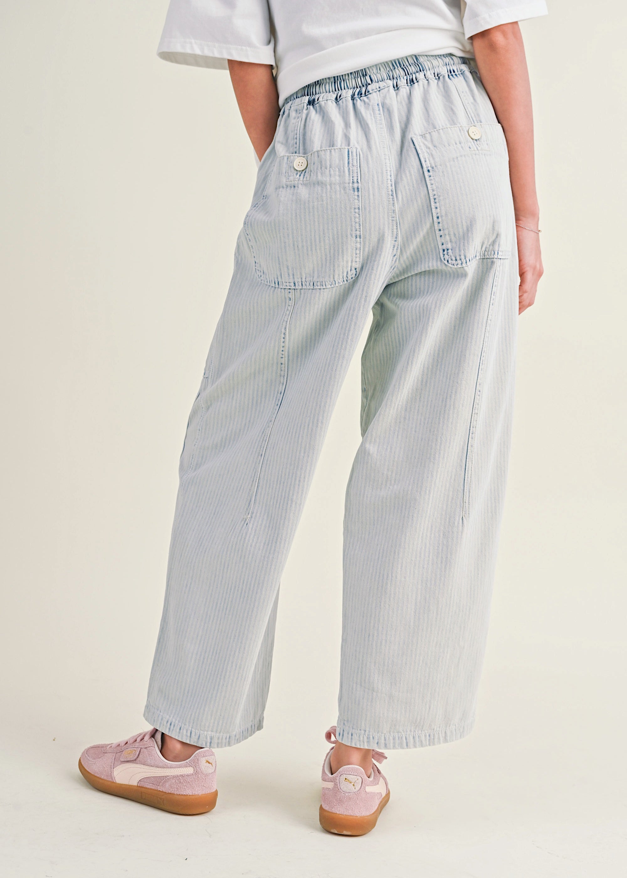 Arden Striped Barrel Jeans - alldeserved.com