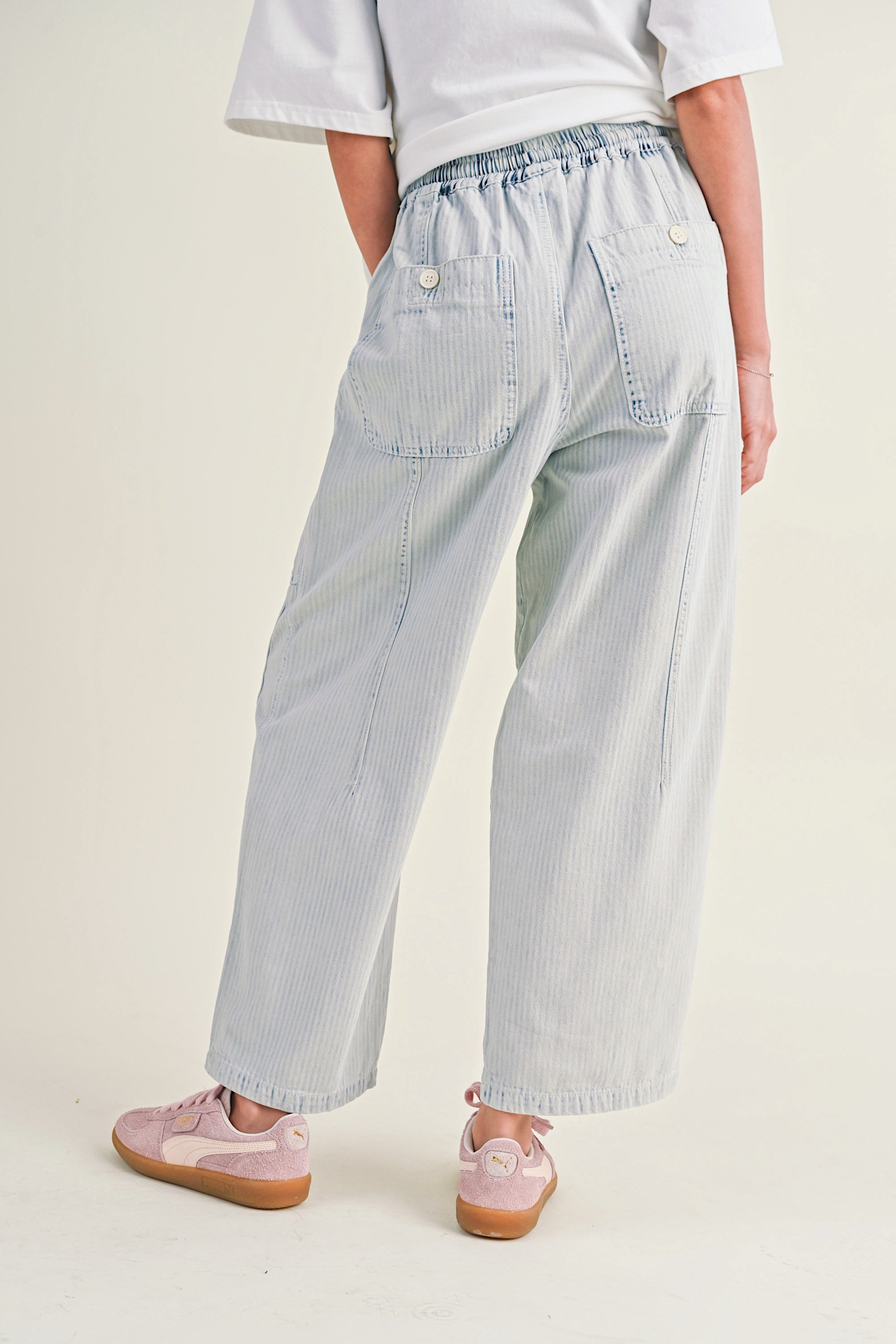 Arden Striped Barrel Jeans - alldeserved.com