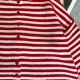 Hailey Button Down Cardigan – Warmth Edition - Red/Ivory