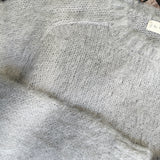 Carly Fuzzy Knit Pullover Sweater - Light Grey