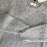 Carly Fuzzy Knit Pullover Sweater - Light Grey