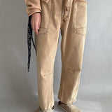 Moxie Barrel Eyelet Jeans - Rust