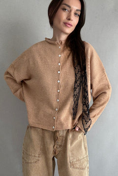 Things Between Piper Cardigan Camel - front view