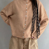 Hailey Button Down Cardigan - Camel
