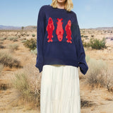 Marina Fish Knit Sweater - Navy