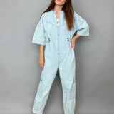 Embroidered Sakura Denim Jumpsuit - alldeserved.com