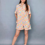 Chloe Floral Denim Romper - alldeserved.com