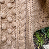 Popcorn Stitch Chunky Knit Cardigan - Camel