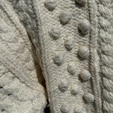 Popcorn Stitch Chunky Knit Cardigan - Ivory