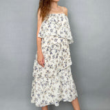 Ivory Purple Floral Dress - alldeserved.com