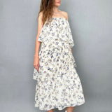 Ivory Purple Floral Dress - alldeserved.com