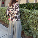 Livia Made in Italy Batwing Printed Sweater -  Abstract Leopard Multi