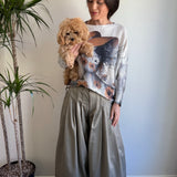 Livia Made in Italy Batwing Printed Sweater -  Lady in Hat