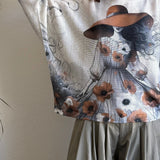 Livia Made in Italy Batwing Printed Sweater -  Lady in Hat