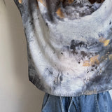 Livia Made in Italy Batwing Printed Sweater -  Smoke & Gold Abstract