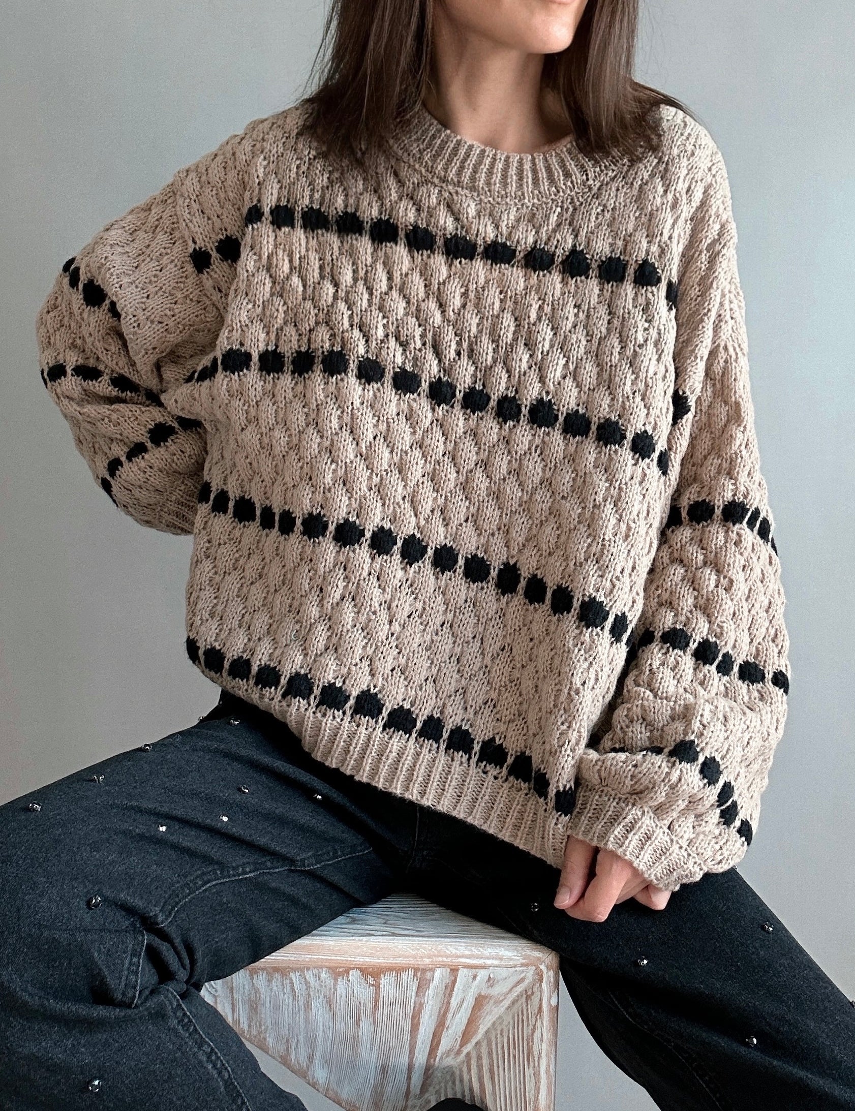 Textured Knit Balloon Sleeve Sweater - alldeserved.com