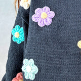 3D Floral Sweater (Black)