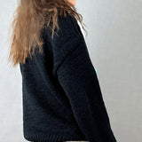 3D Floral Sweater (Black)
