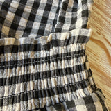 The Capri Gingham Smocked Jumpsuit - Black/White