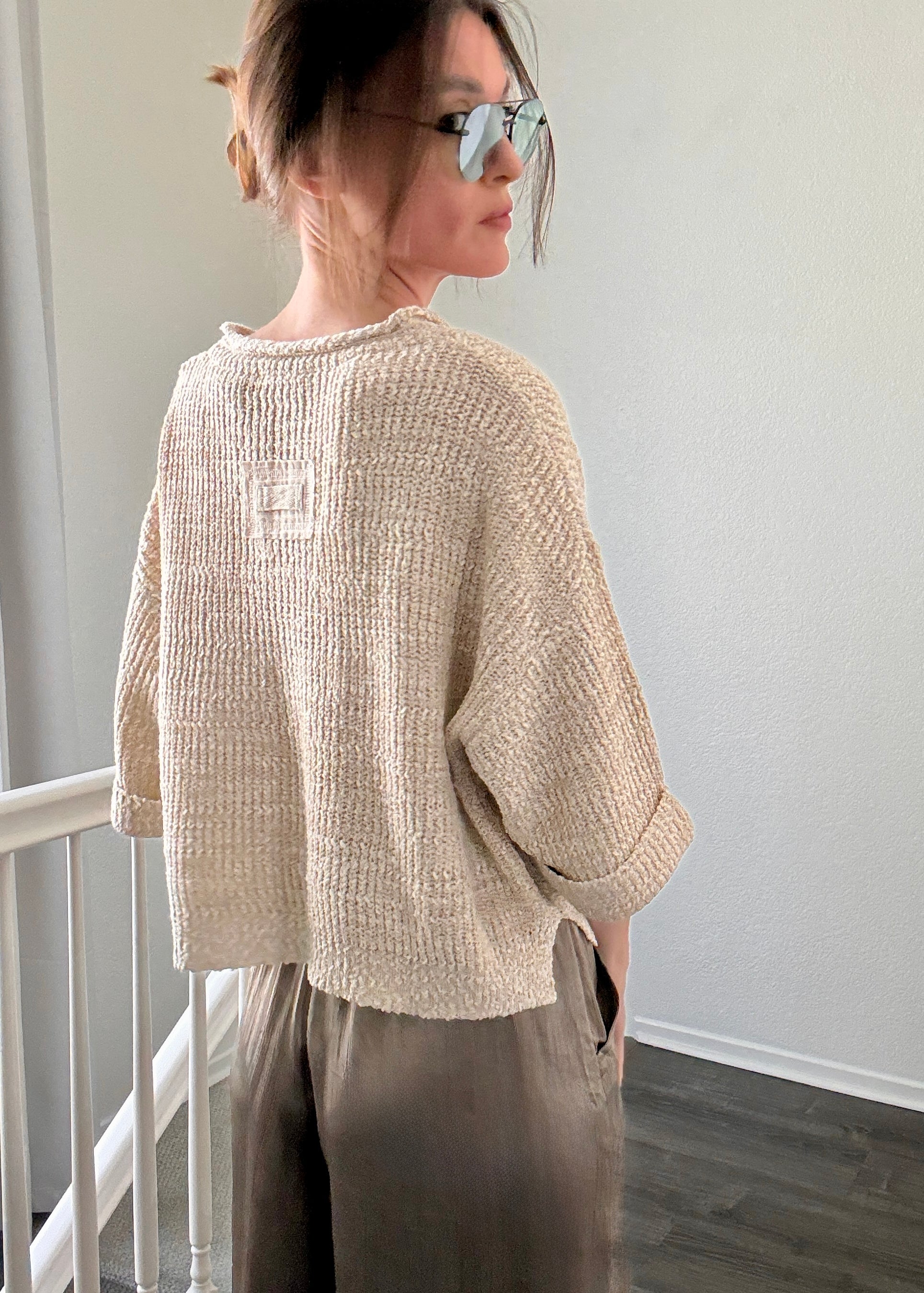 Magnolia Lightweight Cropped Sweater - Oatmeal