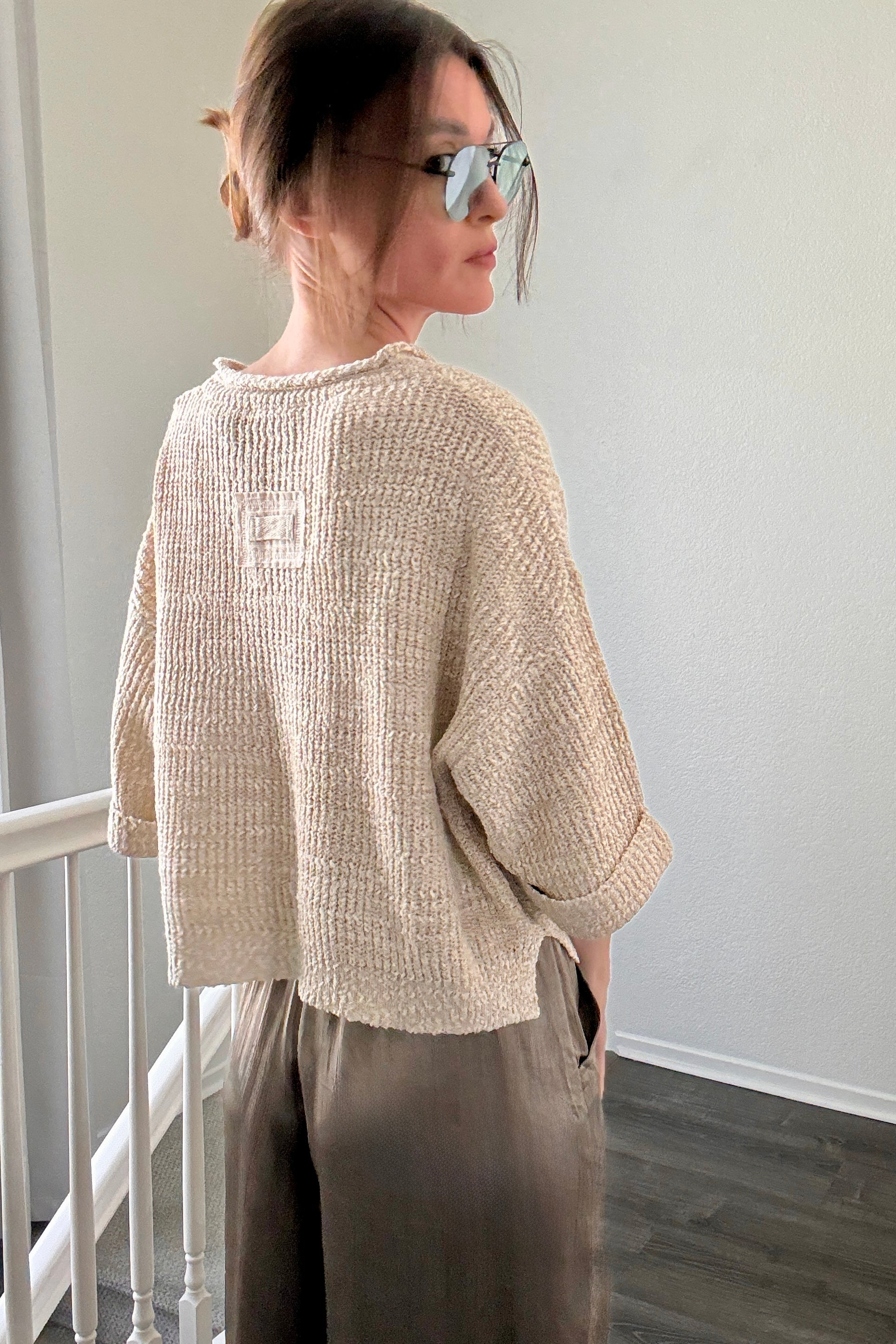 Magnolia Lightweight Cropped Sweater - Oatmeal