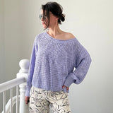 SoftSpun Textured Boatneck Sweater - Lavender