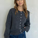 Things Between Piper Cardigan Charcoal - front view