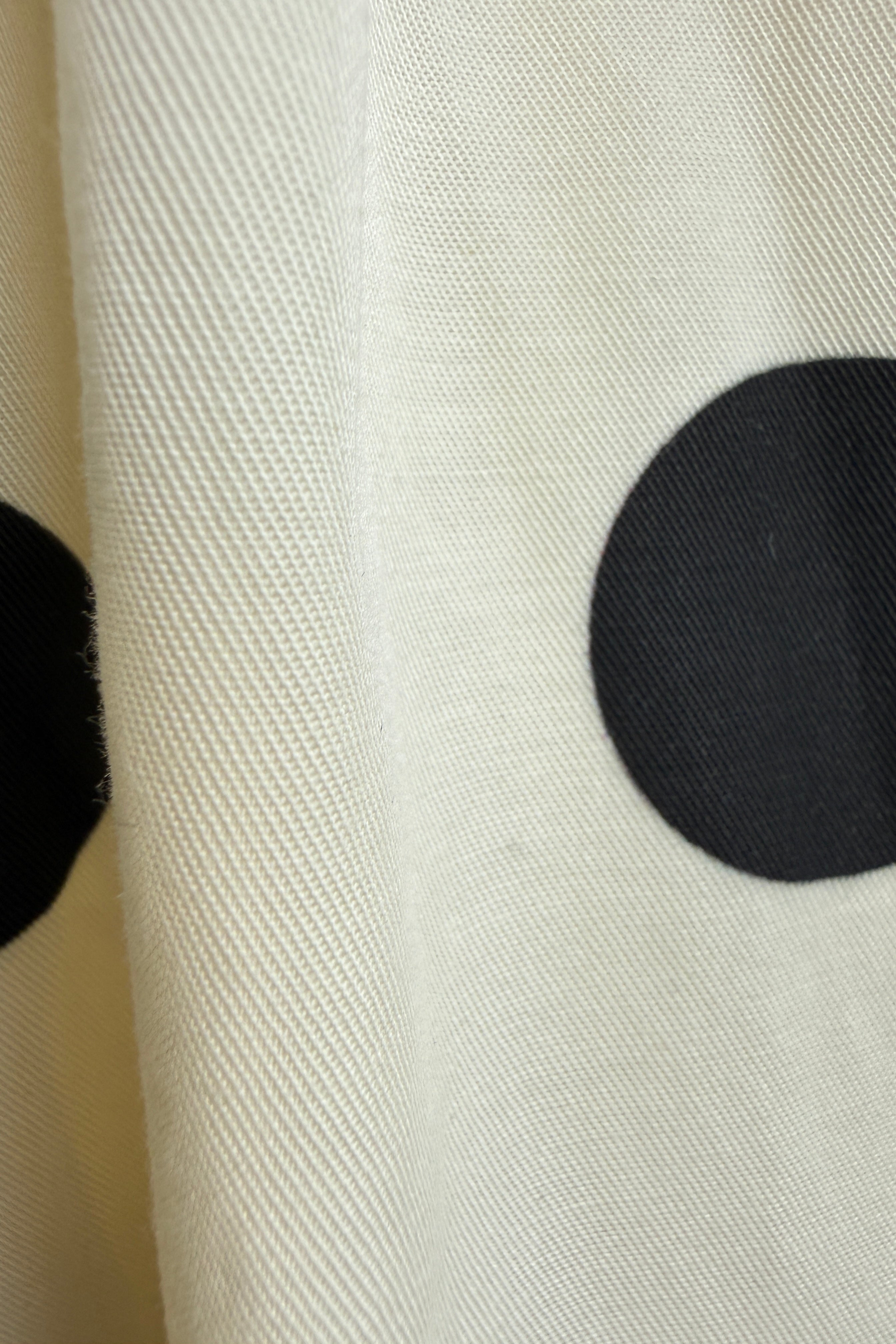 Lowen Full Midi Skirt in Polka Dot Cream -fabric texture close-up