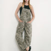 Women’s Leopard Print Barrel-Leg Overalls - full front view
