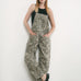 Women’s Leopard Print Barrel-Leg Overalls - full front view