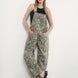 Women’s Leopard Print Barrel-Leg Overalls - full front view