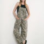 Women’s Leopard Print Barrel-Leg Overalls - full front view