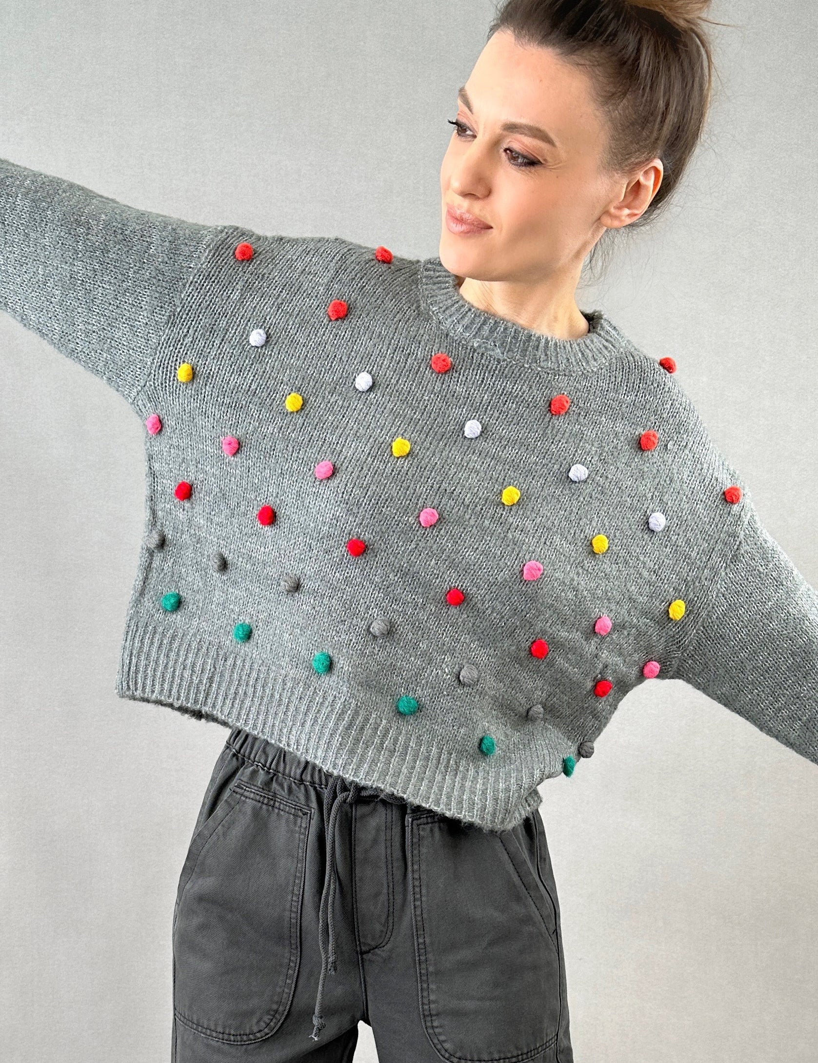 Pom Pom Knit Sweater - alldeserved.com