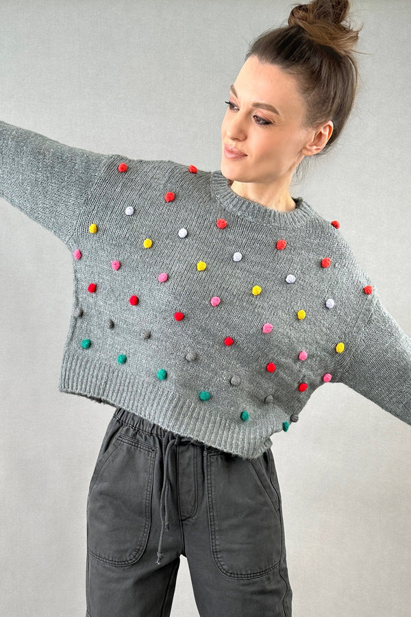 Pom Pom Knit Sweater - alldeserved.com