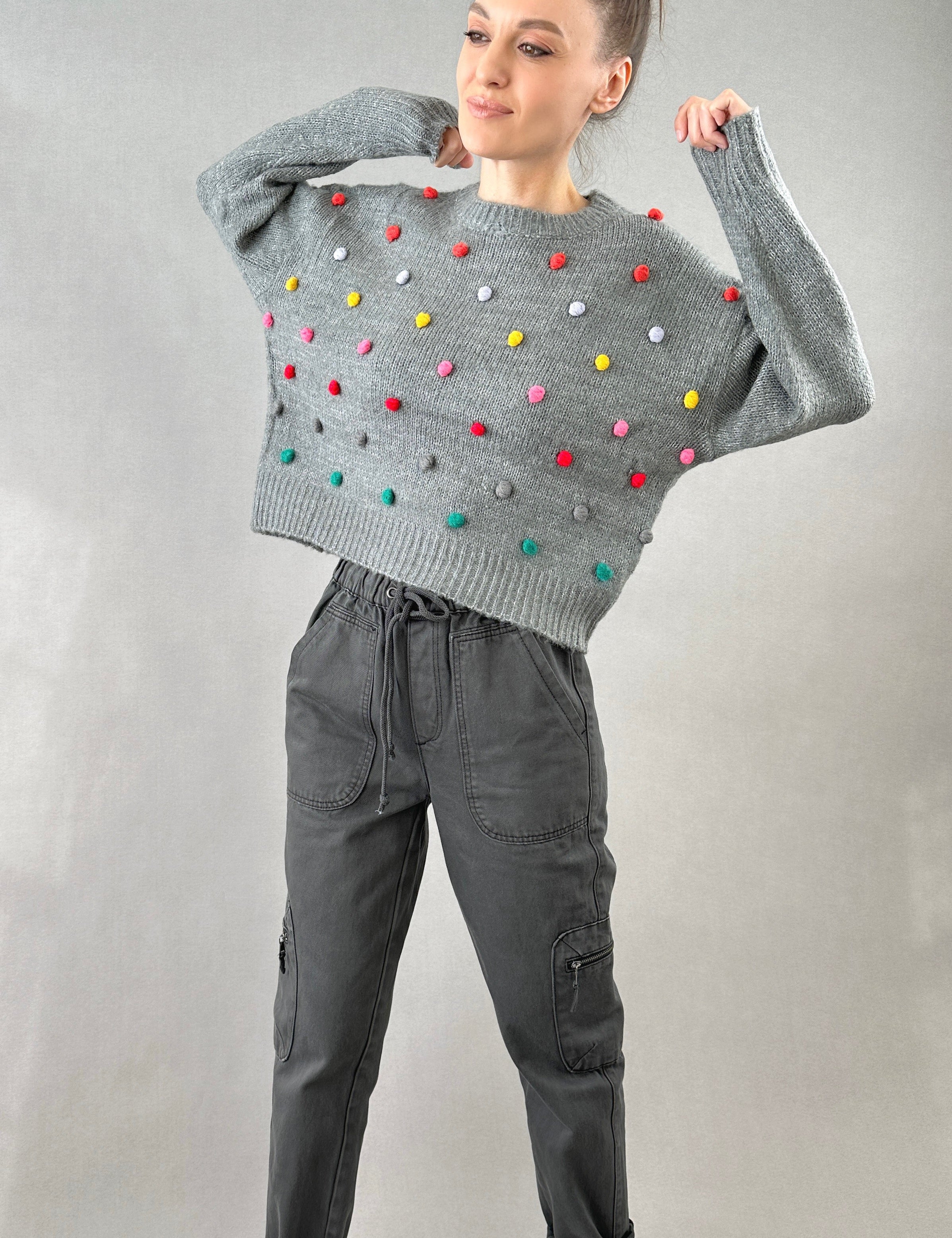 Pom Pom Knit Sweater - alldeserved.com
