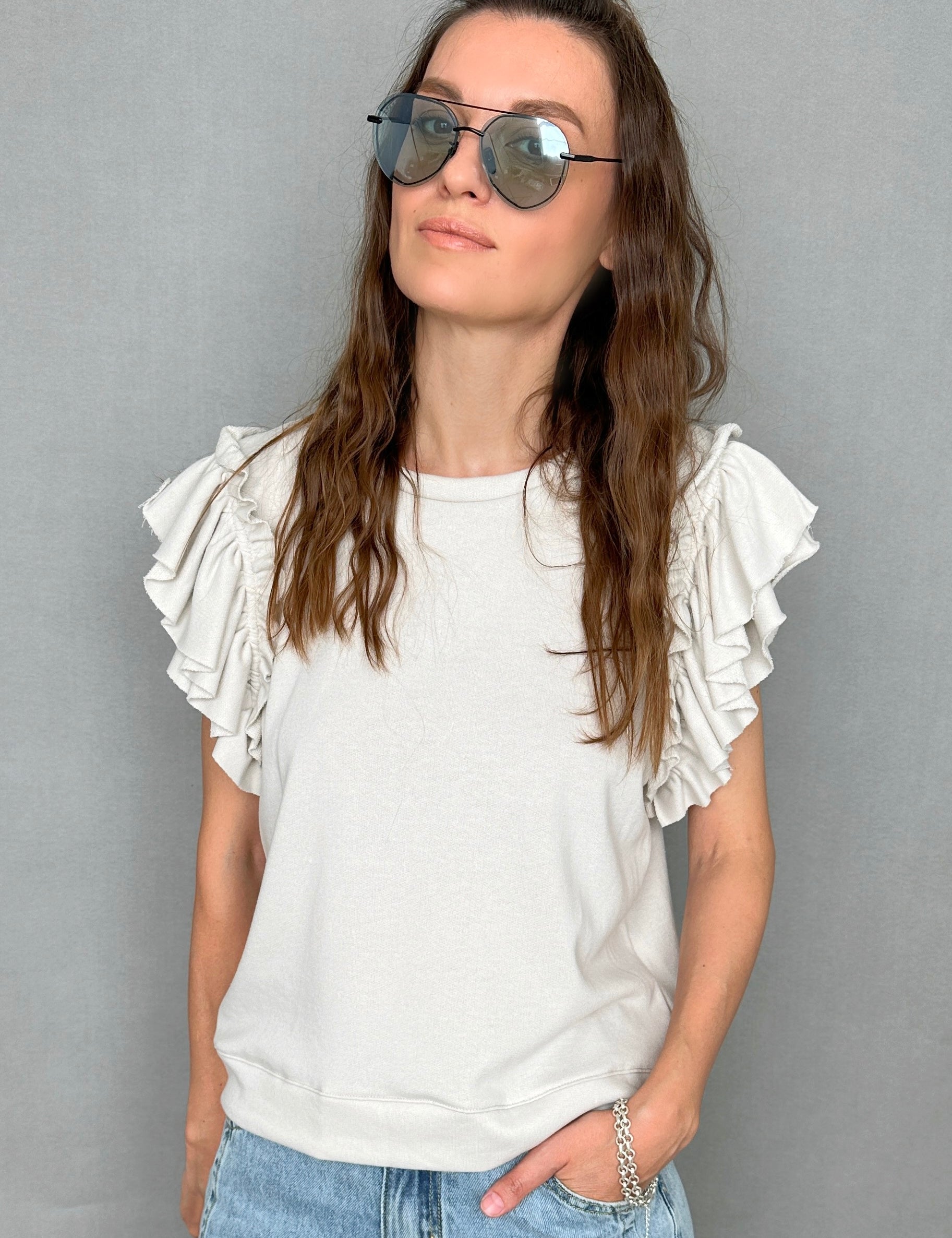Dreamers Ruffle Sleeves Top - alldeserved.com