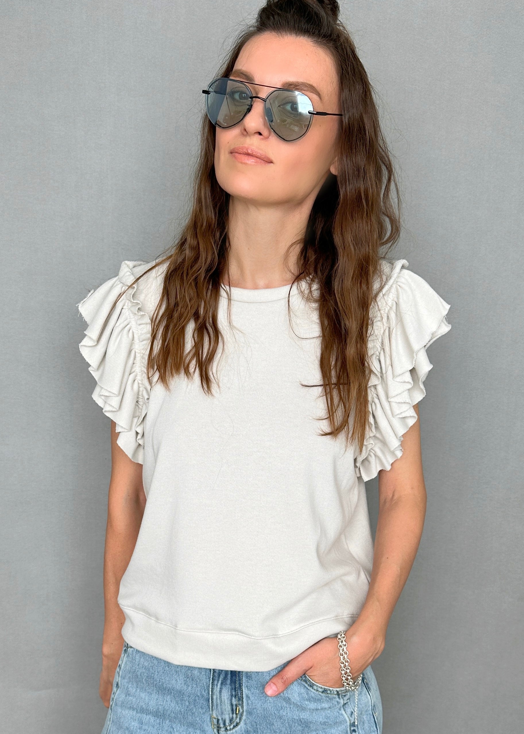 Dreamers Ruffle Sleeves Top - alldeserved.com
