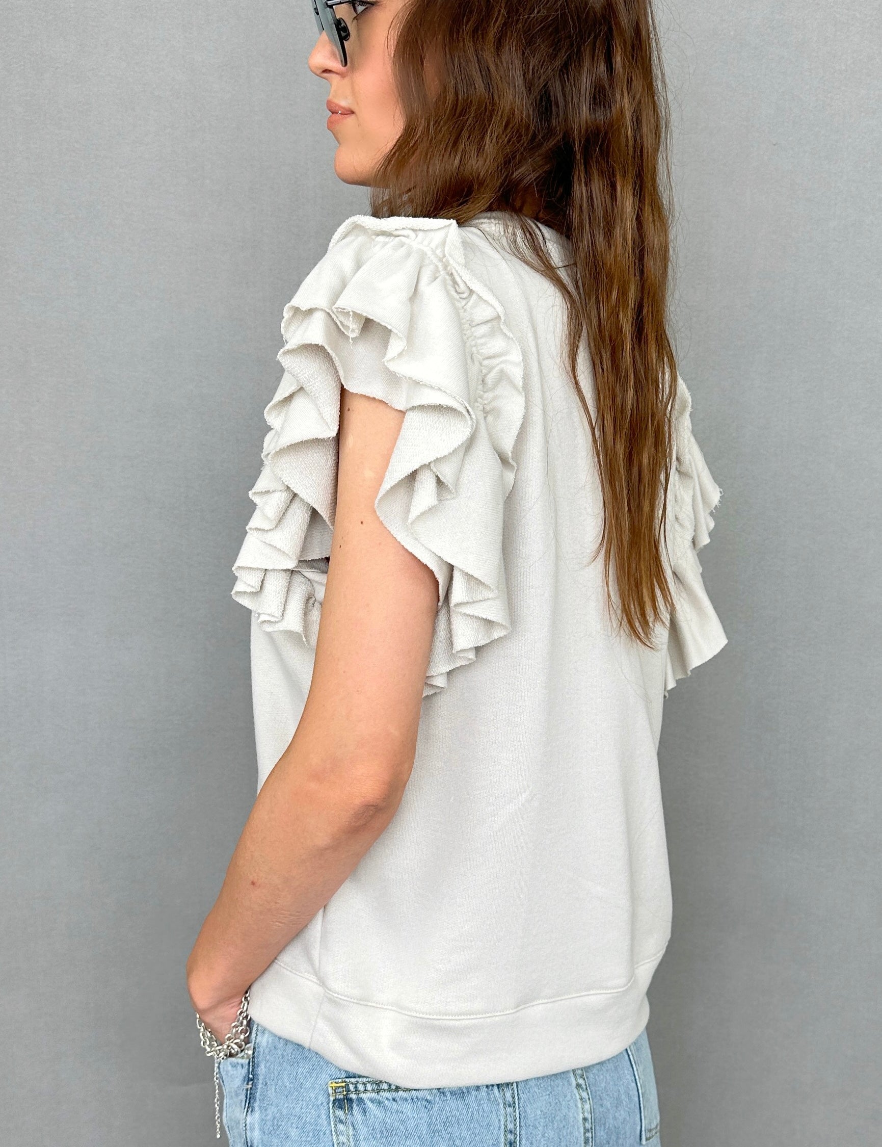Dreamers Ruffle Sleeves Top - alldeserved.com