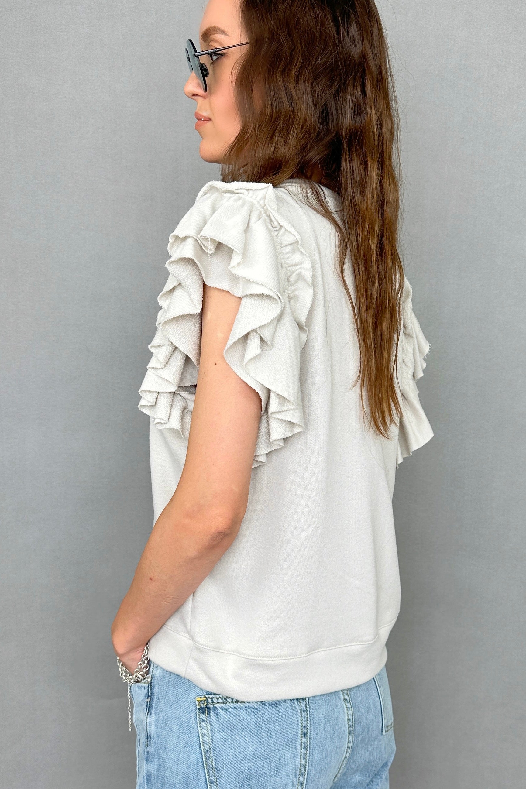 Dreamers Ruffle Sleeves Top - alldeserved.com