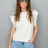 Dreamers Ruffle Sleeves Top - alldeserved.com