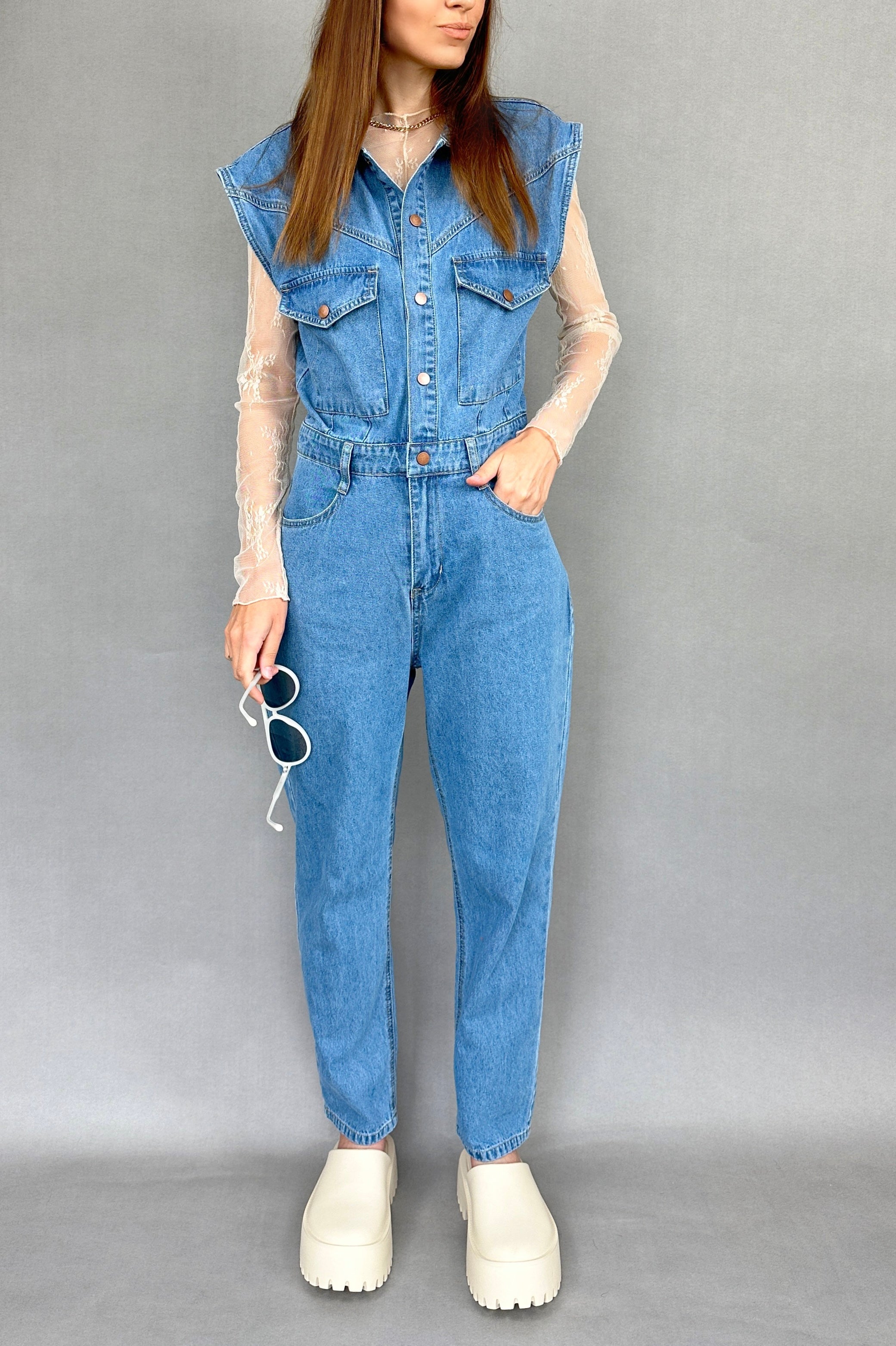 NYC Denim Jumpsuit - alldeserved.com