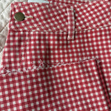 Colette Wide-Leg Gingham Pants – Red