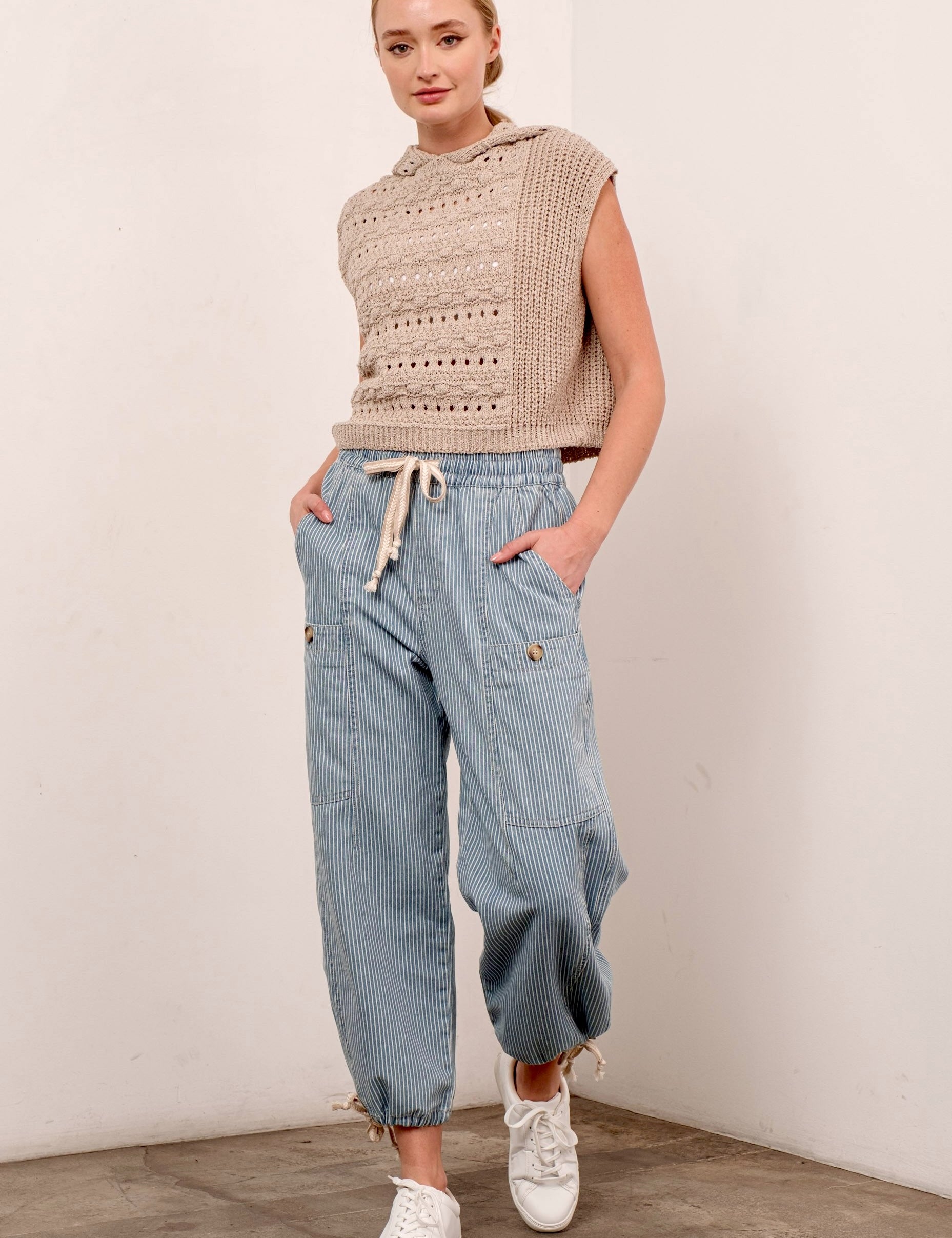 Malibu Striped Pull-On Pants - alldeserved.com