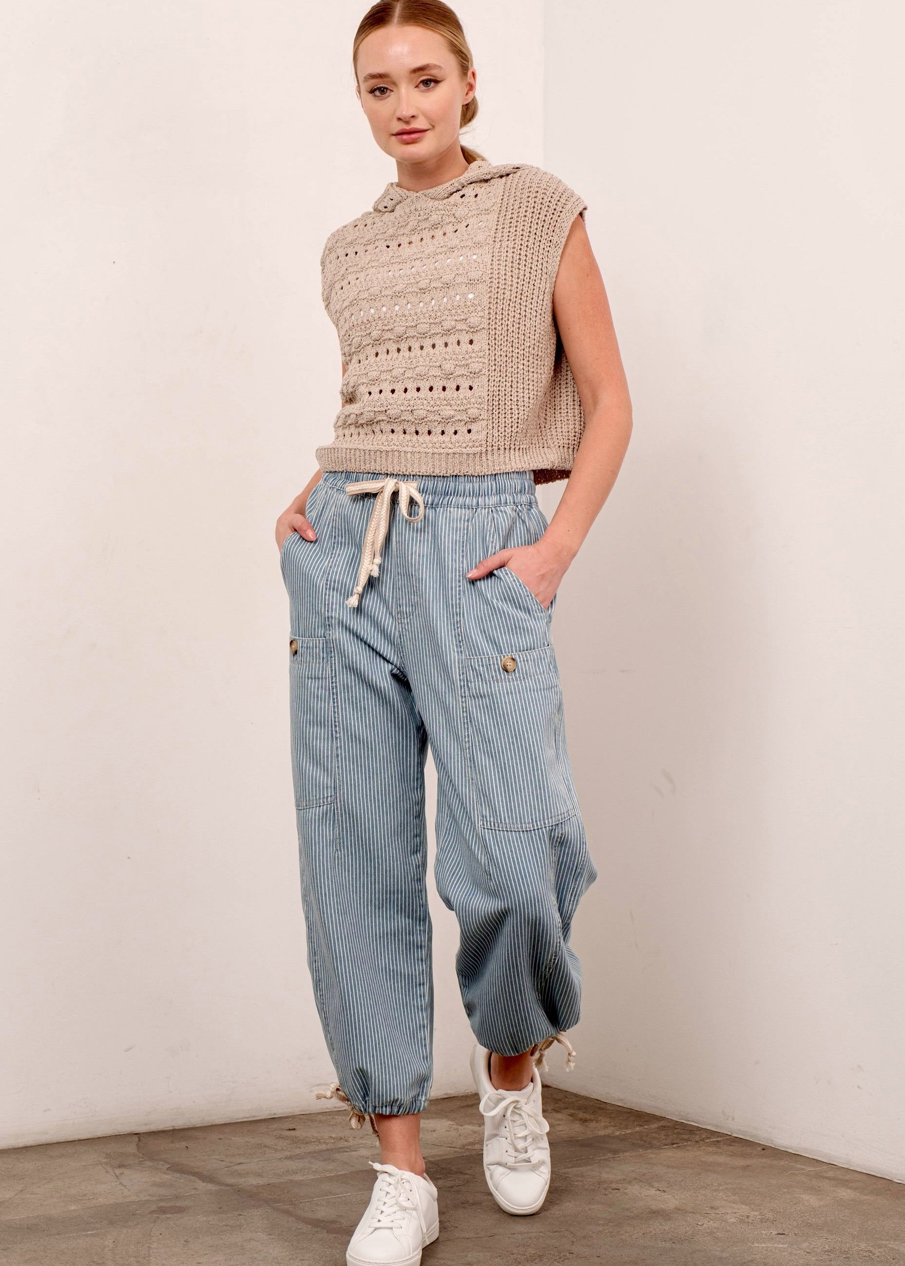 Malibu Striped Pull-On Pants - alldeserved.com