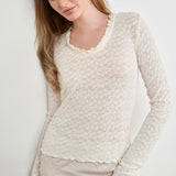 Most Wanted Lace Long Sleeve Top - Cream