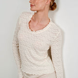 Most Wanted Lace Long Sleeve Top - Cream