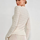 Most Wanted Lace Long Sleeve Top - Cream