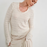 Most Wanted Lace Long Sleeve Top - Cream