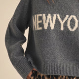 New York Graphic Sweater - Gray